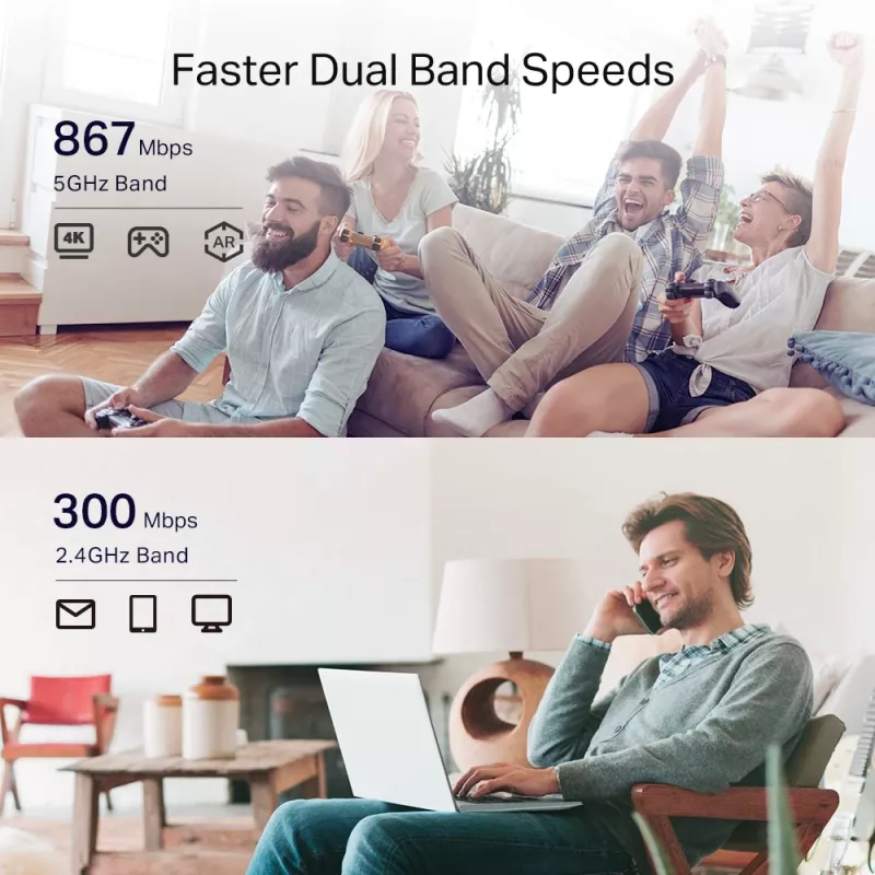 Tīkla retranslators TP-Link AC1200 Mesh Wi-Fi paplašinātājs