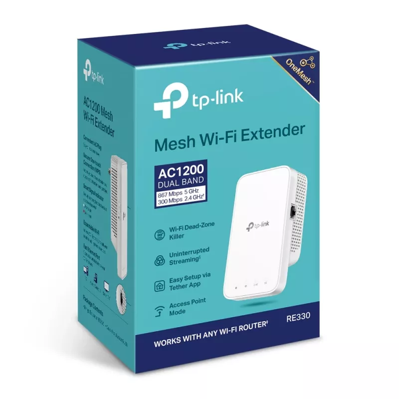 Tīkla retranslators TP-Link AC1200 Mesh Wi-Fi paplašinātājs