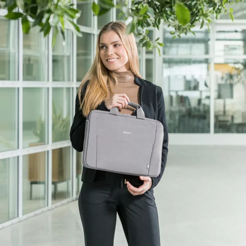 DICOTA Eco plāns Case Base - 11-12.5 collu klēpjdatora soma - Pelēka / 300d Rpet Poliesters