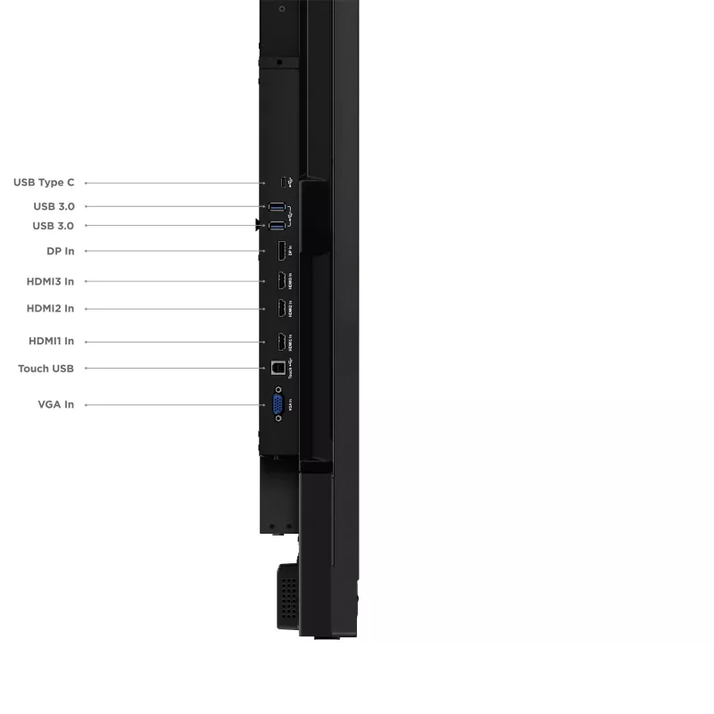 Lenovo ThinkVision T75 datora monitors 190,5 cm (75 colli) 3840 x 2160 pikseļi 4K Ultra HD LED Skārienjūtīgs Melns