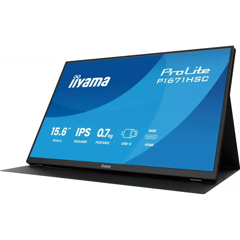 iiyama ProLite P1671HSC-B1 datora monitors 39,6 cm (15,6 collu) 1920 x 1080 pikseļi Full HD LED Melns