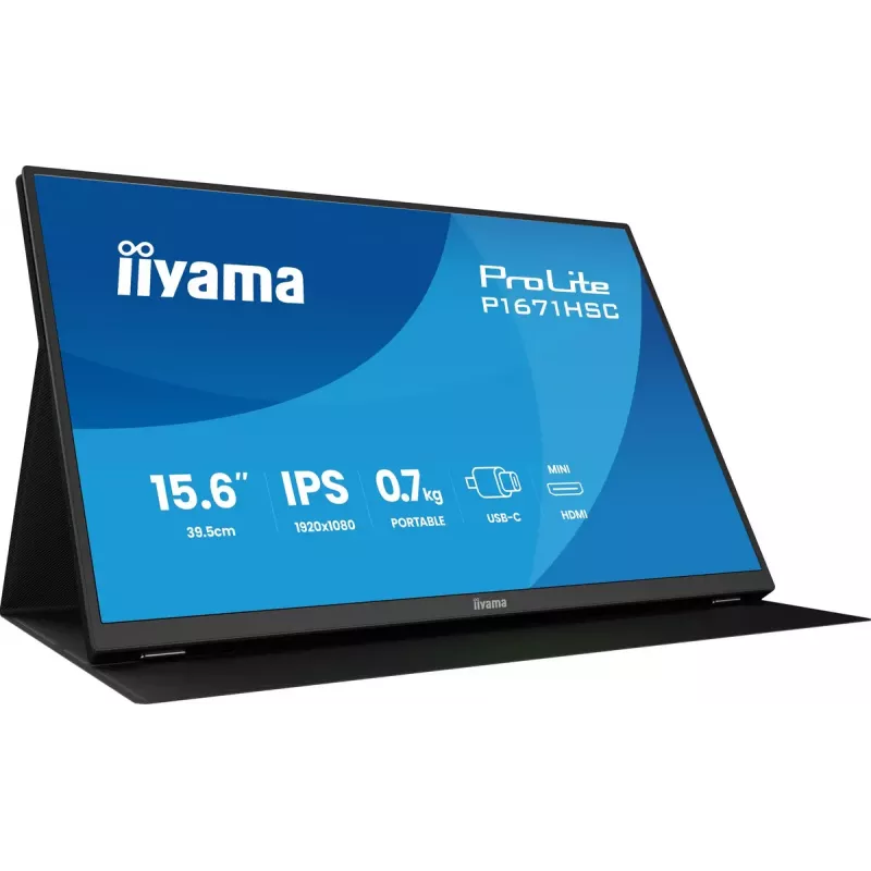 iiyama ProLite P1671HSC-B1 datora monitors 39,6 cm (15,6 collu) 1920 x 1080 pikseļi Full HD LED Melns