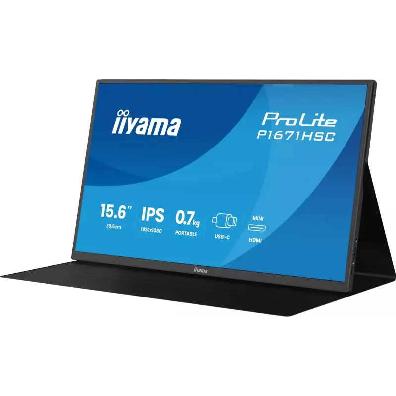 iiyama ProLite P1671HSC-B1 datora monitors 39,6 cm (15,6 collu) 1920 x 1080 pikseļi Full HD LED Melns