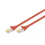 DIGITUS komutācijas kabelis - CAT6a - S/FTP - Snagless - Cu - 1m - sarkans