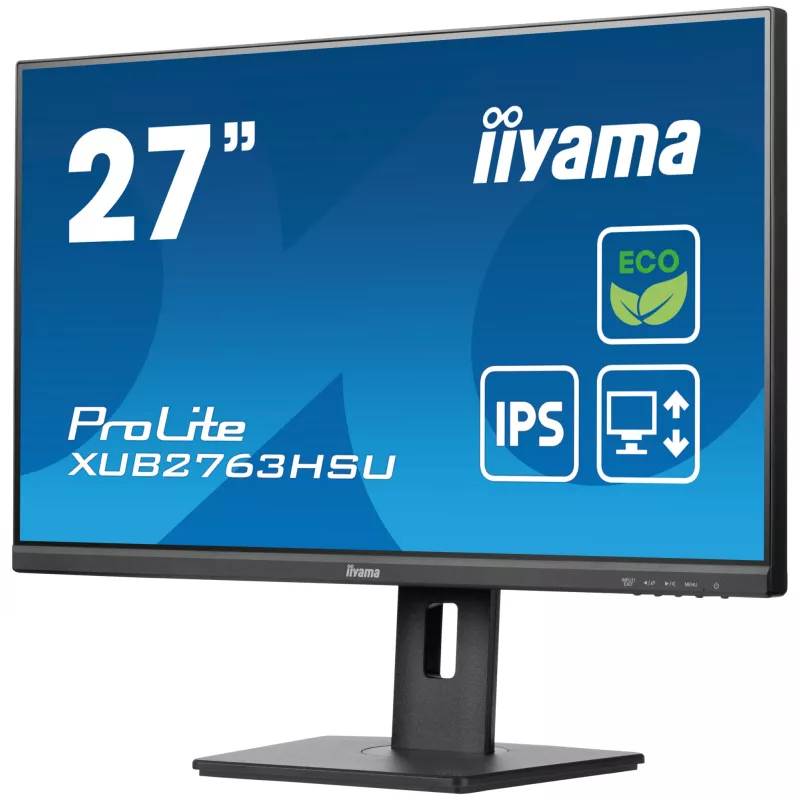 iiyama ProLite XUB2763HSU-B1 datora monitors 68.6 cm (27 colli) 1920 x 1080 pikseļi Full HD LED Melns