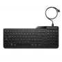 HP 405 daudzlietotāju fona apgaismojuma vadu tastatūra, pilna izmēra (100%), vadu, USB, membrānas, melna