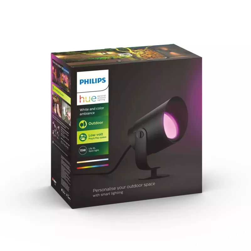 Philips Hue balta and colour ambience Lily XL āra prožektors