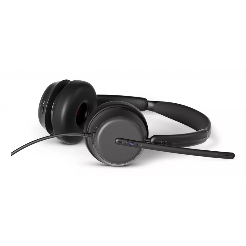Lenovo 4Z21P85373 austiņas/headset Vadu galvas saite Birojs/Zvanu centrs USB Type-C / USB Type-A Melns