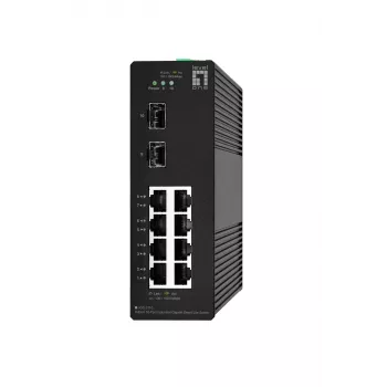 LevelOne Hilbert 10 portu industriālais Gigabit Smart Lite slēdzis, 8x RJ45, 2x SFP