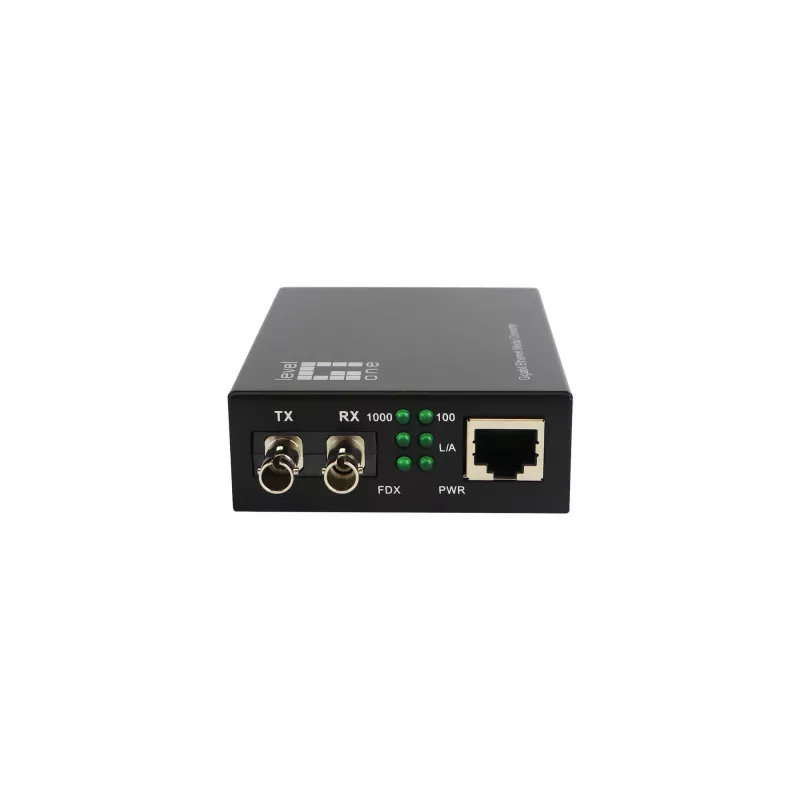LevelOne RJ45 uz ST Gigabitu mediju pārveidotājs, vienmoda šķiedra, 1310nm, 20km