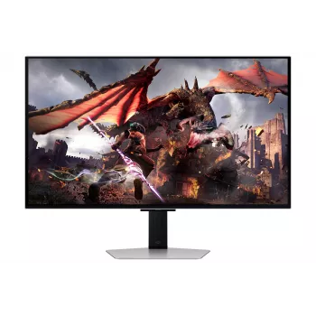 Samsung G80SD datora monitors 81,3 cm (32 colli) 3840 x 2160 4K Ultra HD OLED Sudrabs