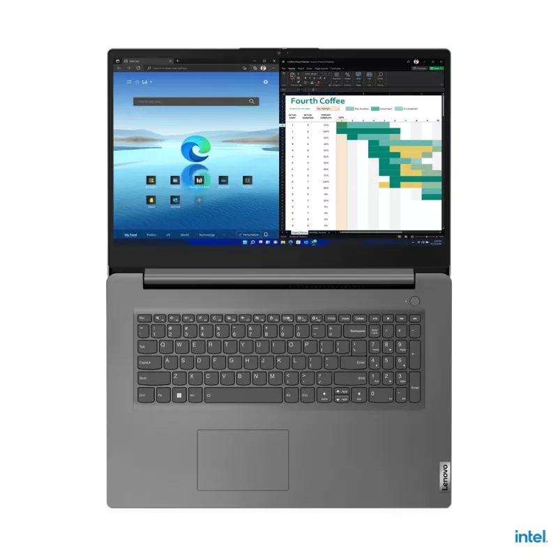 Lenovo V17 G4 IRU Intel® U U300 klēpjdators 43,9 cm (17,3 collu) Full HD 8 GB DDR4-SDRAM 512 GB SSD Wi-Fi 6 (802.11ax) Windows 11 Home vācu pelēks