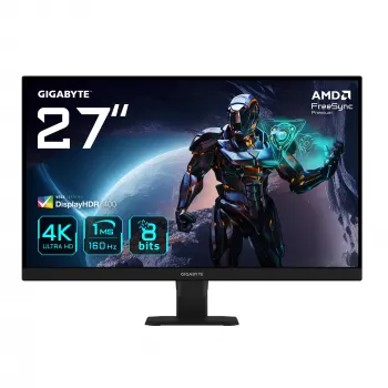 GIGABYTE GS27U 27 collu UHD spēļu monitors — 3840 x 2160, 160 Hz, 1 ms, 350 cd/m², Display HDR400, HDMI 2.1, DisplayPort 1.4