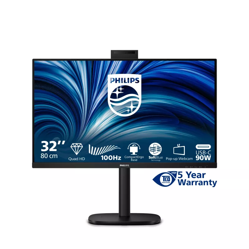 Philips 3000 sērijas 32B2U3601H/00 datora monitors 80 cm (31,5 collas) 2560 x 1440 pikseļi Quad HD LCD Melns