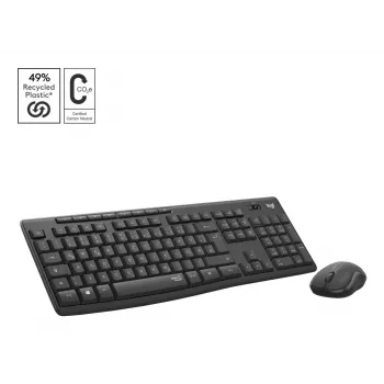 LOGITECH MK295 Klusais bezvadu tastatūras/peles komplekts - Grafīts - Qwertz Šveice/Luksemburga