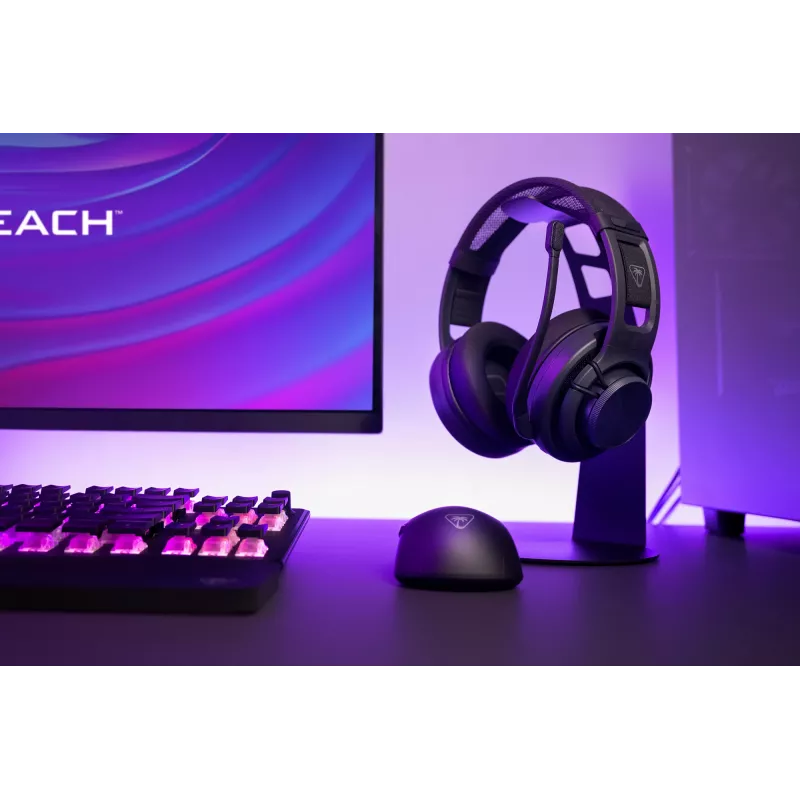 Turtle Beach Atlas Air bezvadu atvērtā tipa austiņas spēlēm ar 24 bitu augstas precizitātes audio, profesionālas klases mikrofonu, peldošajām kausiņām, atmiņas putu polsteriem un Bluetooth, datoram