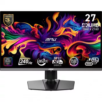 MSI MPG 272URXDE QD-OLED datora monitors 67,3 cm (26,5 collas) 3840 x 2160 pikseļi 4K Ultra HD Melns