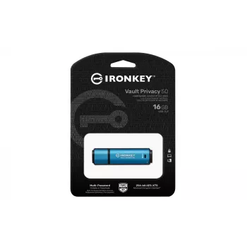 Kingston Technology IronKey 16GB Vault Privacy 50 AES-256 šifrēts, FIPS 197