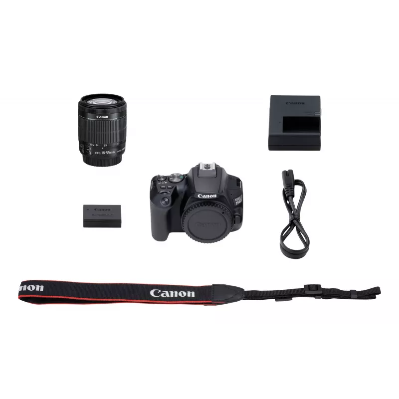 Canon EOS 250D+EF-S 18-55mm spoguļkameras komplekts 24,1 MP CMOS 6000 x 4000 pikseļi melns