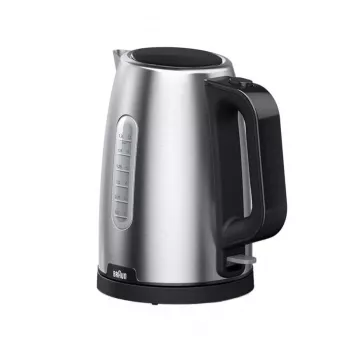 Braun PurShine WK102AI-WK1500BK elektriskā tējkanna 1,7 l 2200 W melna, nerūsējošais tērauds
