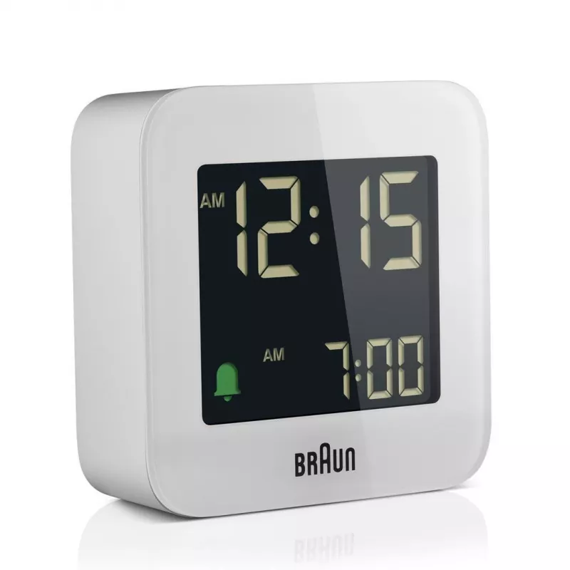 Braun BC08 digitālais modinātājpulkstenis balts