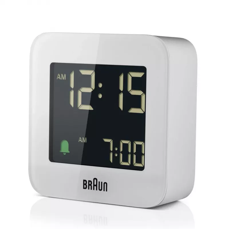 Braun BC08 digitālais modinātājpulkstenis balts