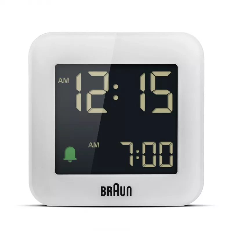 Braun BC08 digitālais modinātājpulkstenis balts