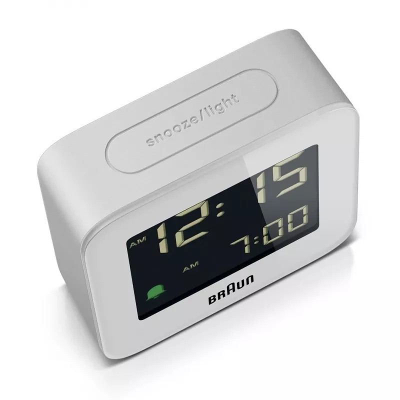 Braun BC08 digitālais modinātājpulkstenis balts