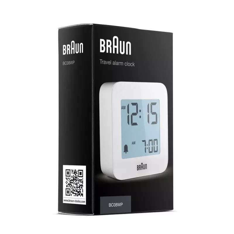 Braun BC08 digitālais modinātājpulkstenis balts