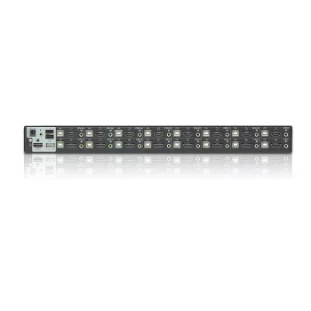 ATEN 16 portu USB-HDMI KVM slēdzis ar USB perifērijas portu, 1920 x 1200 pikseļi, WUXGA, 8,66 W, melns
