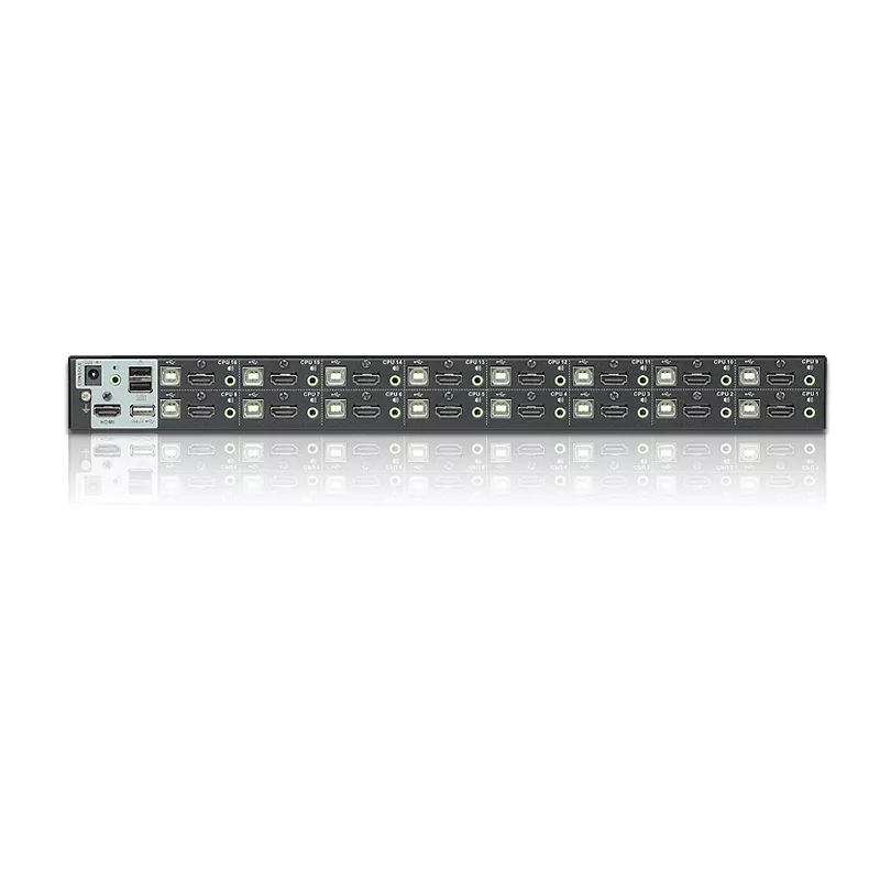 ATEN 16 portu USB-HDMI KVM slēdzis ar USB perifērijas portu, 1920 x 1200 pikseļi, WUXGA, 8,66 W, melns