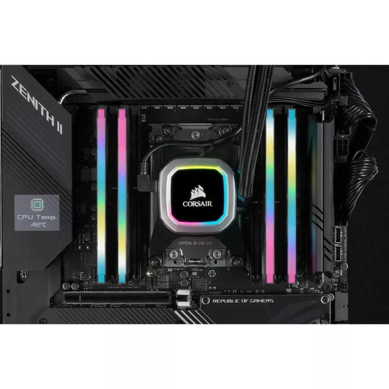 CORSAIR atmiņa 32GB DDR4 3200MHz C16 (2x16gb) Vengeance RGB Pro melna