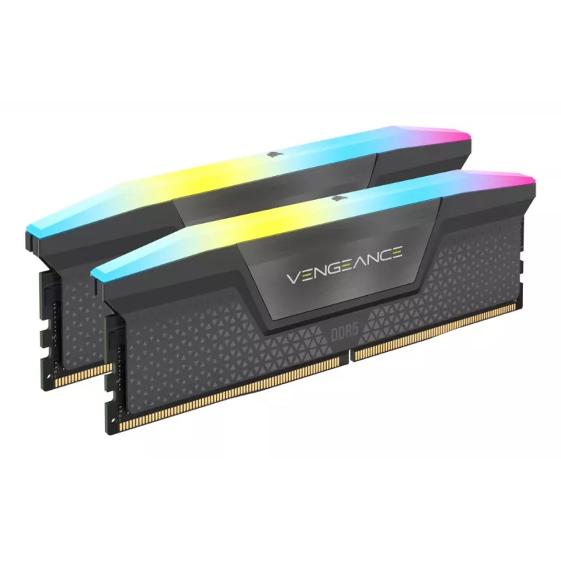 CORSAIR atmiņa 64GB (2x32GB) DDR5 DRAM 5200MT/s CL40 AMD EXPO un Intel XMP atmiņas komplekts Vengeance RGB