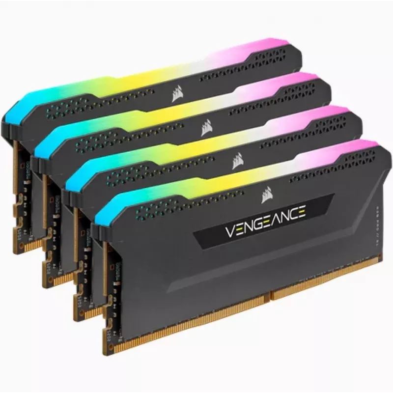 CORSAIR Memory 64GB DDR4 (4 x 16GB) DRAM 3200MHz C16 Memory Kit Vengeance RGB Pro SL Black
