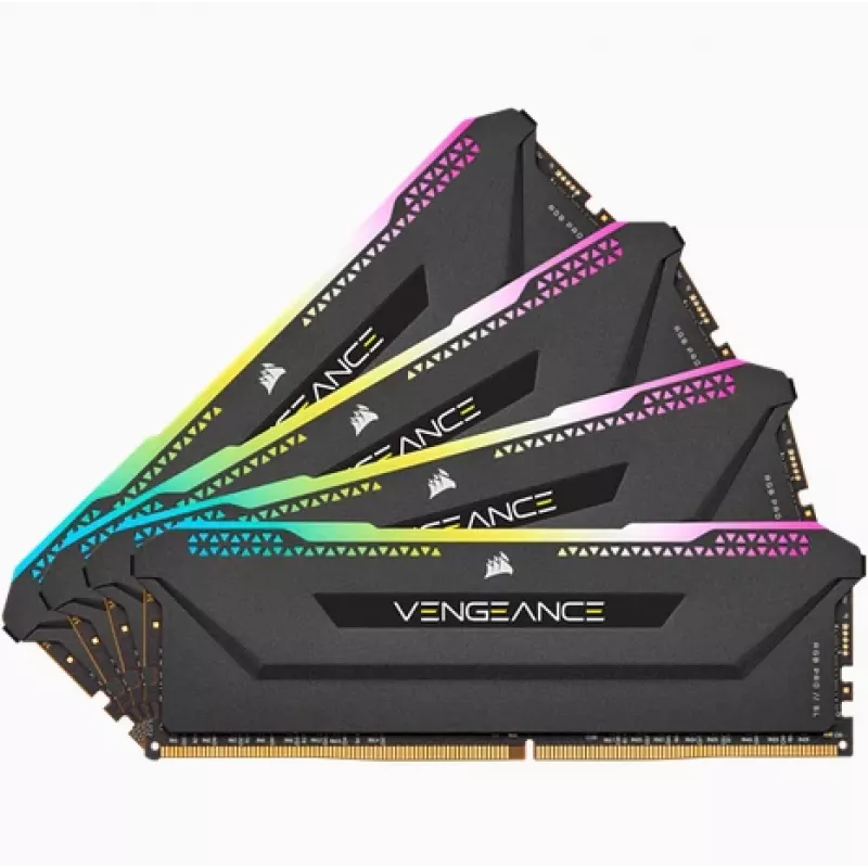 CORSAIR Memory 64GB DDR4 (4 x 16GB) DRAM 3200MHz C16 Memory Kit Vengeance RGB Pro SL Black
