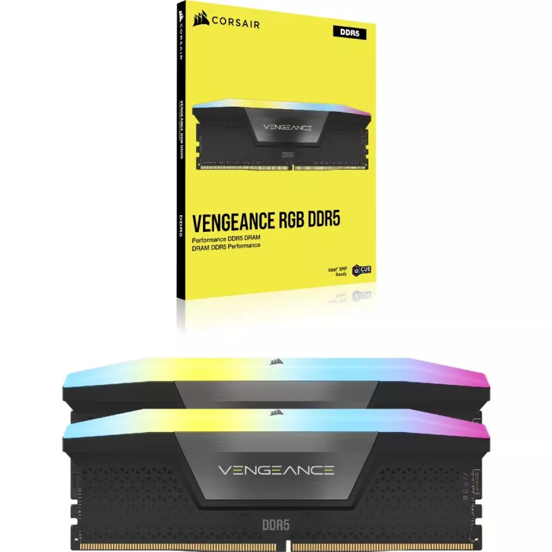 CORSAIR atmiņa 48GB (2x24gb) DDR5 Dram 5200mt/s CL38 atmiņas komplekts Vengeance RGB Melns
