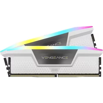 CORSAIR atmiņa 32GB DDR5 (2x16gb) DRAM 6200mt/s CL36 Vengeance RGB atmiņas komplekts — balta