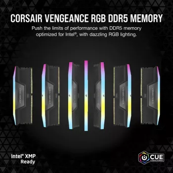 CORSAIR Memory 32GB DDR5 (2x16gb) Dram 6400mt/s CL32 Vengeance RGB atmiņas komplekts - melns