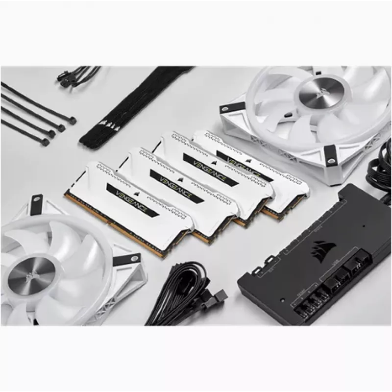 CORSAIR Memory 64GB DDR4 (4 x 16GB) DRAM 3200MHz C16 Memory Kit Vengeance RGB Pro Sl White