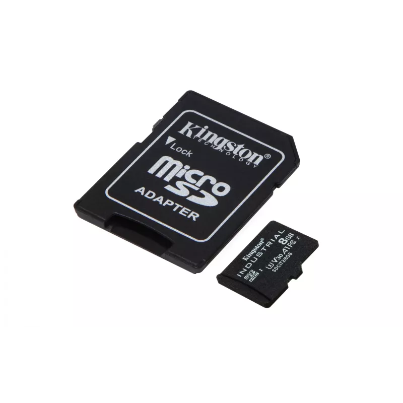 Kingston Technology 8GB microSDHC Industrial C10 A1 pSLC karte + SD adapteris