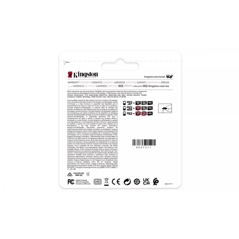 Kingston Technology 8GB microSDHC Industrial C10 A1 pSLC karte + SD adapteris