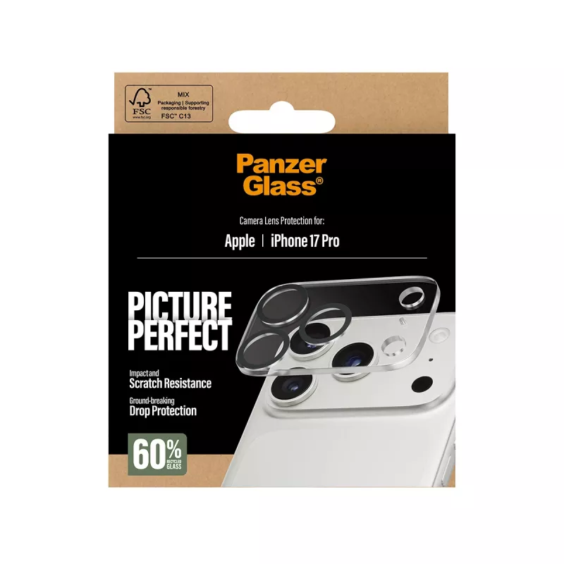 Kameras objektīva aizsargs PanzerGlass iPhone 17 Pro Skrāpējumizturīgs Triecienizturīgs
