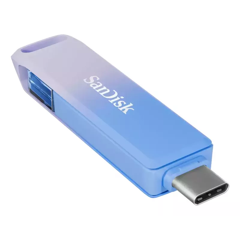 WESTERN DIGITAL SanDisk Creator Phone Drive - 128GB USB zibatmiņa - USB-C/Lightning - zila