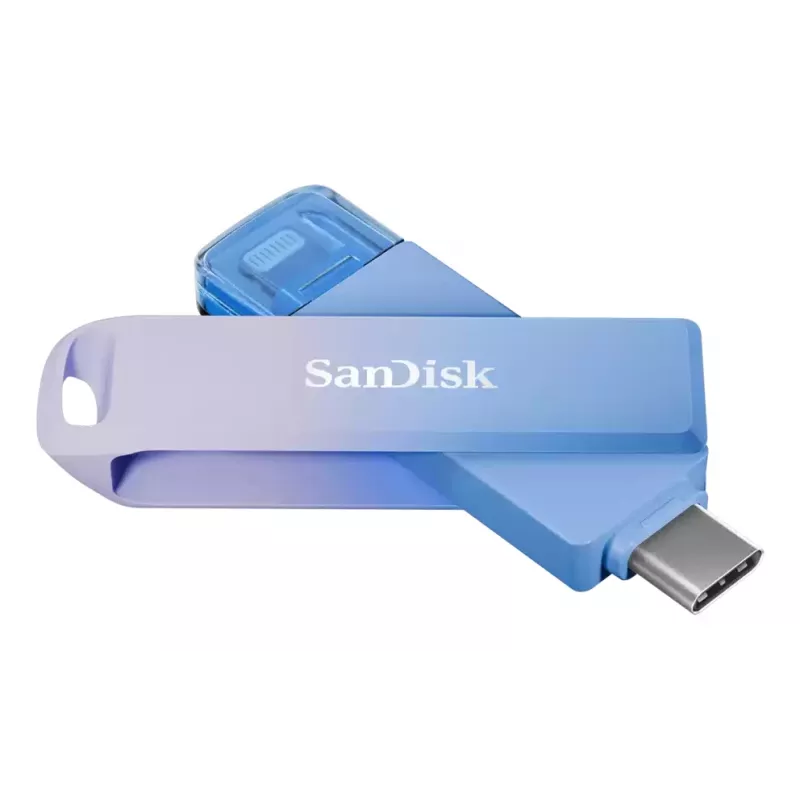 WESTERN DIGITAL SanDisk Creator Phone Drive - 128GB USB zibatmiņa - USB-C/Lightning - zila