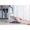 Manhattan Laptop un planšetdatora statīvs, regulējams (5 pozīcijas), Piemērots visām planšetēm un klēpjdatoriem līdz 15,6 collām, Pārnēsājams un viegls, Tērauds, Melns, Mūža garantija