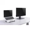 Manhattan Laptop un planšetdatora statīvs, regulējams (5 pozīcijas), Piemērots visām planšetēm un klēpjdatoriem līdz 15,6 collām, Pārnēsājams un viegls, Tērauds, Melns, Mūža garantija