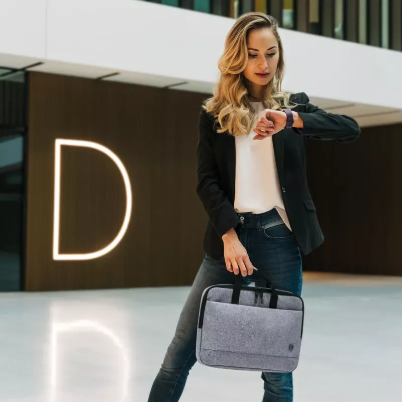 DICOTA plāns Eco Motion - 14-15,6 collu piezīmjdatora soma - džinsa zils / 600d RPE poliesters