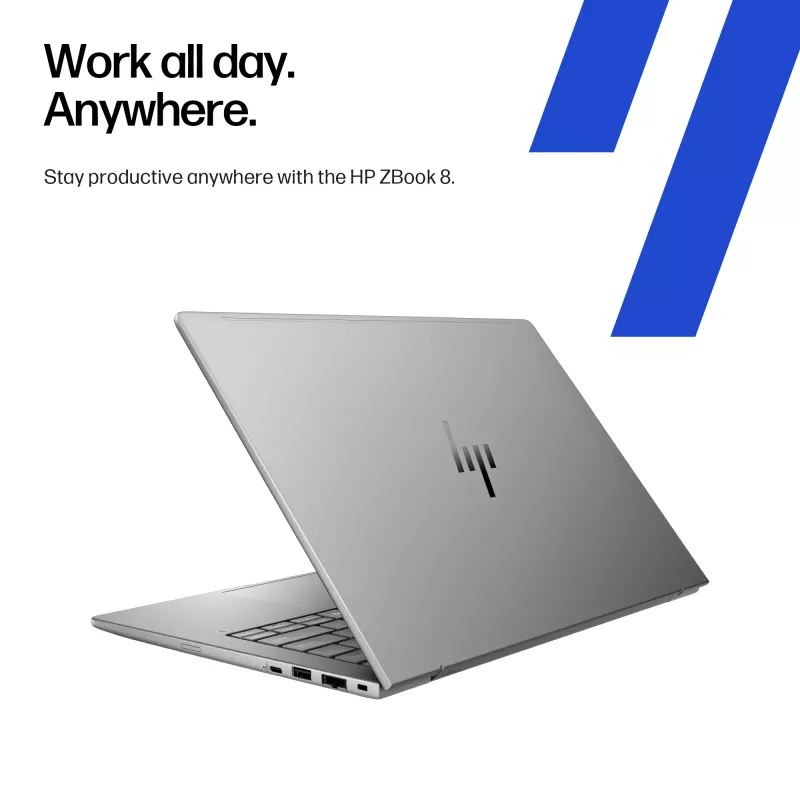 HP ZBook 8 G1ak Copilot+ PC AMD Ryzen AI 7 PRO 35,6 cm (14 collas) WUXGA 32 GB DDR5-SDRAM Wi-Fi 7 (802.11be) Windows 11 Pro AI darbstacija, AI dators