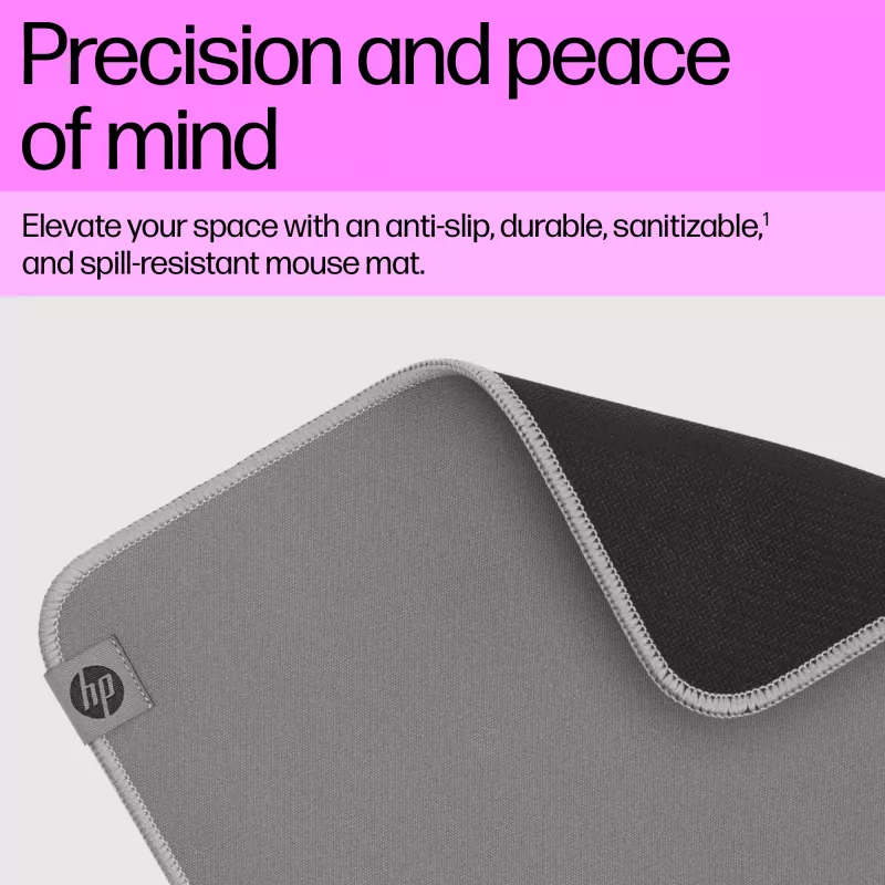 HP 100 Sanitizable pele Pad, pelēka, Monochromatic, Polyester, Rubber
