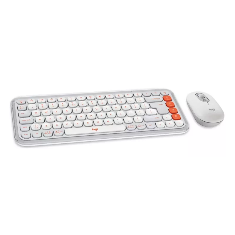 Logitech POP Icon Combo tastatūra un pele universāla Bluetooth QWERTY US International oranža balta